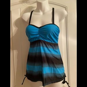 NWT Beachsissi SwimSuit Top Blue & Black Size XS to Small